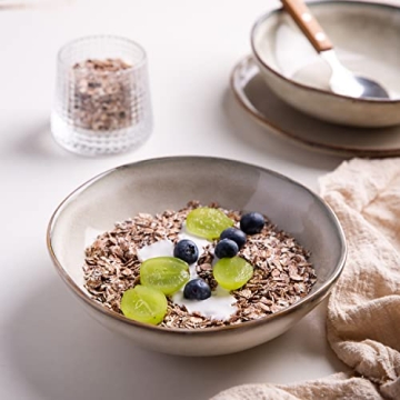 AmorArc Ceramic Cereal Bowls - Set of 6, 24 oz Stylish Dinnerware