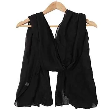 woogwin Light Soft Scarves Fashion Scarf Shawl Wrap For Women Men (Black)