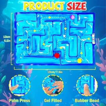 Sensory Maze Fidget, Sensory Toys Fidget Marble Maze Gel Filled Squishy Toys for Kids and Adults wit...