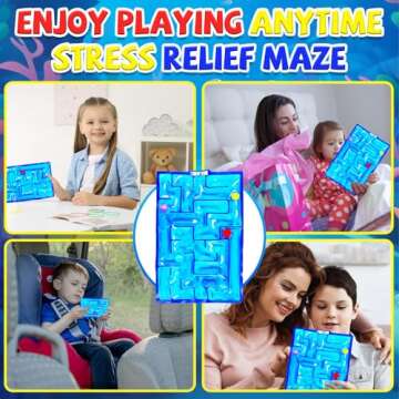 Sensory Maze Fidget, Sensory Toys Fidget Marble Maze Gel Filled Squishy Toys for Kids and Adults with Autism Stress Anxiety Relief Toys with Filled Goo for Calming Down Classroom New Year's Gift Blue