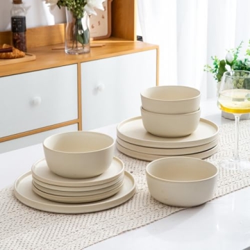 AmorArc Stoneware Dinnerware Set for 8 - Stylish & Durable