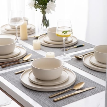 AmorArc Stoneware Dinnerware Set for 8 - Stylish & Durable