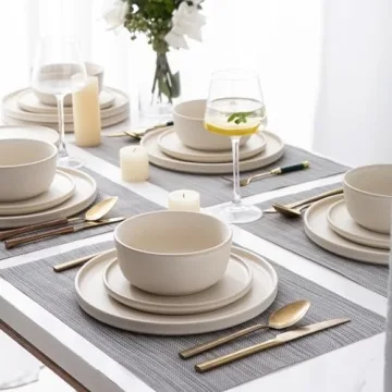 AmorArc Stoneware Dinnerware Set for 8 - Stylish & Durable