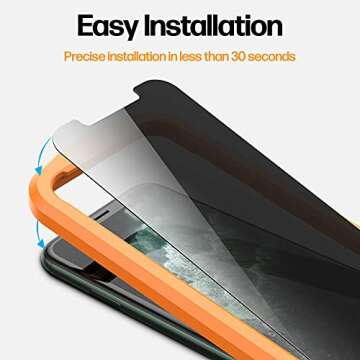 Power Theory Designed for iPhone X, iPhone Xs Privacy Screen Protector Tempered Glass Anti Spy prote...