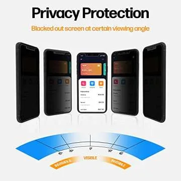 Power Theory Designed for iPhone X, iPhone Xs Privacy Screen Protector Tempered Glass Anti Spy protection [9H Hardness], Easy Install Kit, 99% HD Bubble Free Case Friendly, 2 Pack