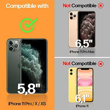 Power Theory Designed for iPhone X, iPhone Xs Privacy Screen Protector Tempered Glass Anti Spy protection [9H Hardness], Easy Install Kit, 99% HD Bubble Free Case Friendly, 2 Pack