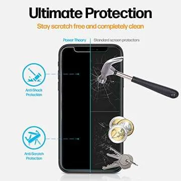 Power Theory Designed for iPhone X, iPhone Xs Privacy Screen Protector Tempered Glass Anti Spy protection [9H Hardness], Easy Install Kit, 99% HD Bubble Free Case Friendly, 2 Pack