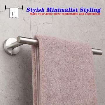 GERZ Contemporary 12-Inch Towel Bar Bath Hand Towel Holder Brushed Stainless Steel Wall Mounted Bathroom Organizer Brushed AG1101C30.5-LS