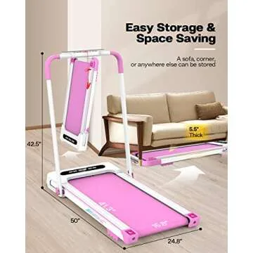 FYC Pink Under Desk Treadmill 2-in-1 Portable Folding Machine