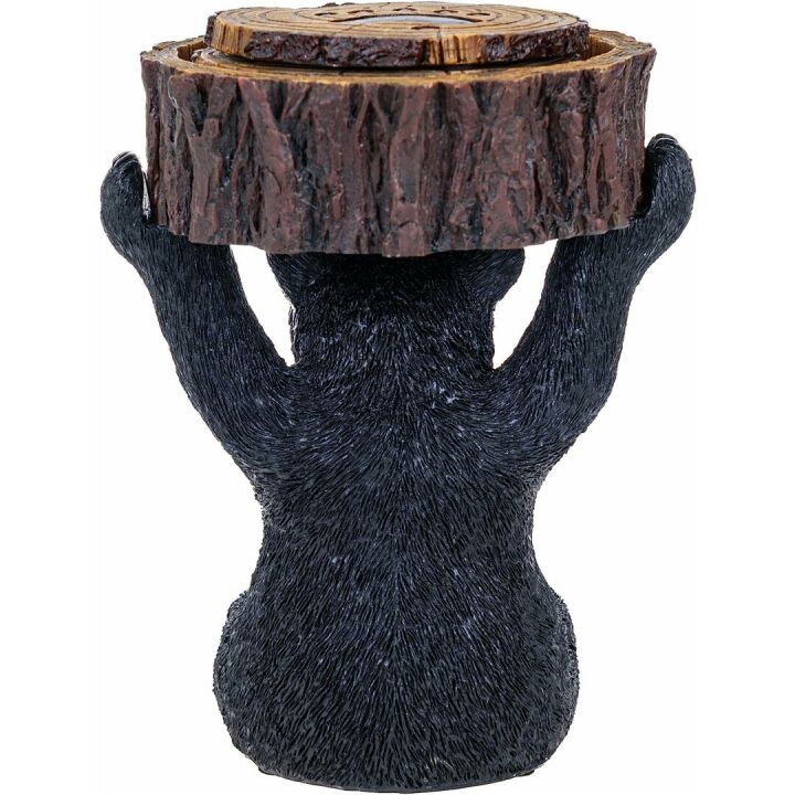Rustic Black Bear Coasters Set with Holder