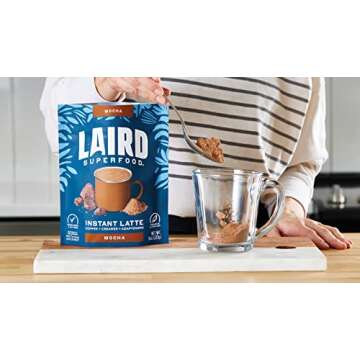Laird Superfood Mocha Instant Latte with Adaptogens – Mocha Latte packed with Antioxidants and Superfood Coconut Creamer – Boost of Functional Fuel – Gluten Free, Non-GMO, Vegan, 16 oz. Bag, Pack of 1