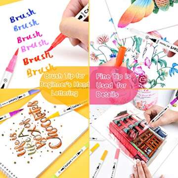 Caliart 72 Colors Dual Tip Fine & Brush Pens Art Markers, Aesthetic Cute Preppy Stuff School Supplies, Coloring Markers for Kids Artist Adult Book Cards Drawing Craft Kit Mothers Day Gift for Mom
