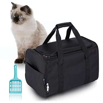 Portable Cat Litter Box Black,2In 1 Travel Litter Box,Cat Litter Box for Travel,Foldable Cat Travel Litter Box Light Weight 1
