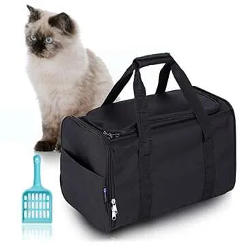 Portable Cat Litter Box Black,2In 1 Travel Litter Box,Cat Litter Box for Travel,Foldable Cat Travel Litter Box Light Weight 1