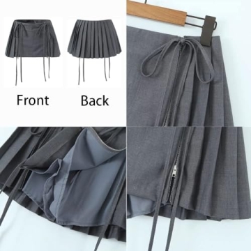 GGOOB Y2K Pleated Mini Skirt with Shorts for Women
