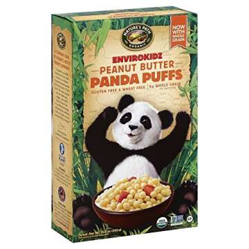 Panda Puffs Organic Peanut Butter Cereal, Gluten Free, Non-GMO, EnviroKidz by Nature's Path, 10.6 Ou...