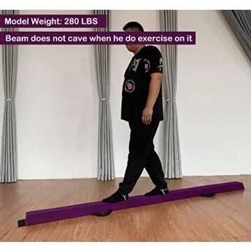 Marfula 6 FT / 8 FT / 9 FT Gymnastics Balance Beam Foam Folding Floor Beam - Extra Firm - Suede Cove...