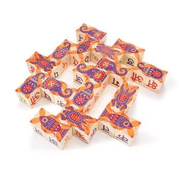 Uncle Goose Hindi Blocks - Handcrafted Basswood Learning Cubes