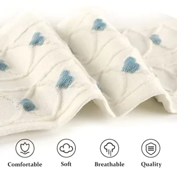 Albagu Women's Crew Socks - Cute Floral Design Pack of 5