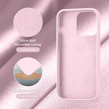 Durable Silicone Case for iPhone 13 Pro Max - Chalk Pink