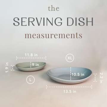 Mora Ceramic Large Serving Bowls- Set of 2 Oval Platters for Entertaining. Modern Kitchen Dishes for...