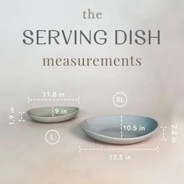 Mora Ceramic Large Serving Bowls- Set of 2 Oval Platters for Entertaining. Modern Kitchen Dishes for...