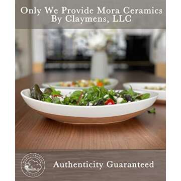Mora Ceramic Large Serving Bowls- Set of 2 Oval Platters for Entertaining. Modern Kitchen Dishes for Dinner, Fruit, Salad, Turkey, etc. Oven, Dishwasher Safe, 55/35 oz, 13.5" / 11.8" - Neutrals