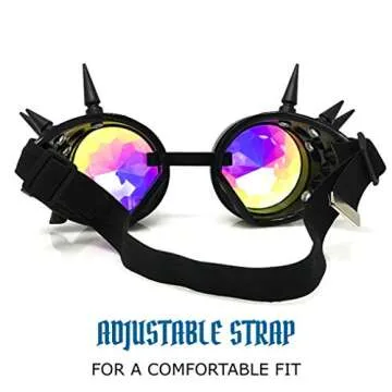 Crystal Rainbow Kaleidoscope Rave Glasses for Costumes