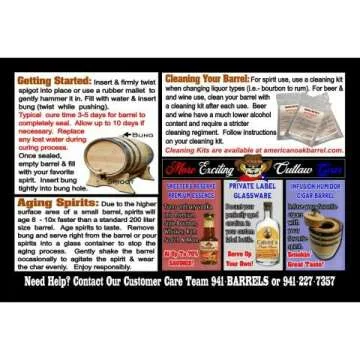 Custom Engraved 2L American Oak Whiskey Aging Barrel