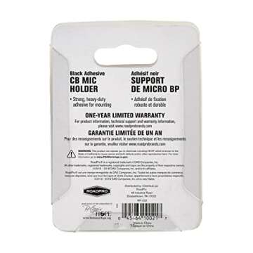 RoadPro RP-232 CB Microphone Holder, Black Plastic