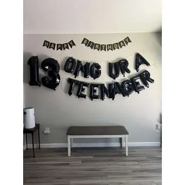 13th Teenager Birthday Party Decorations for Boys Girls, 13th Birthday Decorations OMG Ur A Teenager Balloon Birthday Banner Jumbo Number 13 Foil Balloons for 13 Years Old Sons Daughter( 13th)