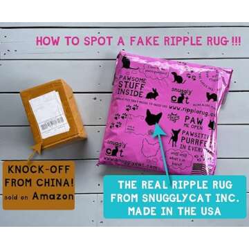 SnugglyCat The Ripple Rug - Cat Activity Play Mat - Made in USA - Insulated Base Keeps Kitty Warm - Fun Interactive Play - Training - Scratching - Bed Mat