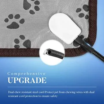 OTOFY Pet Heating Pad for Dog Cat Heat Mat Indoor Electric Waterproof Dog Heated Pad with Chew Resis...