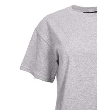 BORA Women's Crop Top - Casual Loose Fit Heather Grey