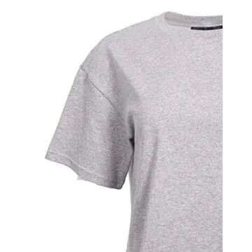 BORA Women's Crop Top - Casual Loose Fit Heather Grey