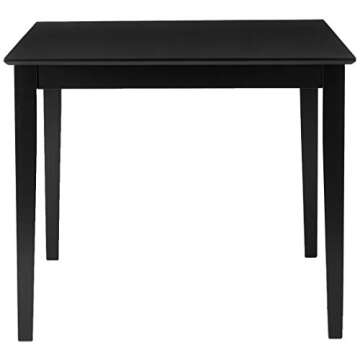 IC International Concepts Top Table Solid Real Wood, Sturdy Parawood, Breakfast Nook/Dining/Kitchen, 36", Black