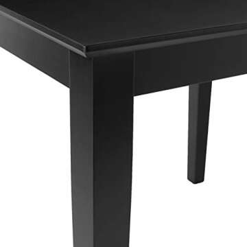 IC International Concepts Top Table Solid Real Wood, Sturdy Parawood, Breakfast Nook/Dining/Kitchen, 36", Black