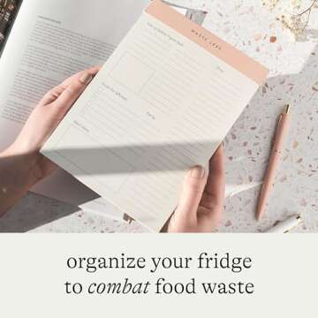 Waste Less - Track Perishables and Reduce Food Waste, Magnetic Meal Planner Pad and Grocery List, 52...