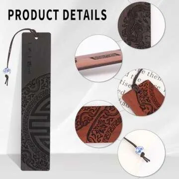 4 Pcs Cool Bookmarks for Men Wooden Bookmark for Men Handmade Natural Carving Book Mark Traditional Style Wood Bookmark Accessories for Men Women Book Lovers Readers Teachers