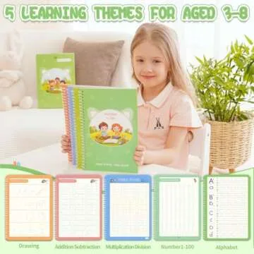 Reusable Grooved Handwriting Workbooks,Magic Copybook,Magic Writing Practice copy books, to help children improve their handwriting ink Practice Age 3-8 ​Calligraphy for kids(Character edition)