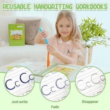 Reusable Grooved Handwriting Workbooks,Magic Copybook,Magic Writing Practice copy books, to help children improve their handwriting ink Practice Age 3-8 ​Calligraphy for kids(Character edition)
