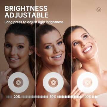 Hasipu Vanity Mirror with Lights, 14"× 18" Arched LED Makeup Mirror, Lighted Makeup Mirror with Lights, Smart Touch Control Dimmable 3 Modes Light 360°Rotation White