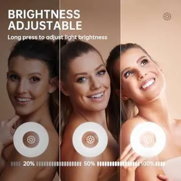 Hasipu Vanity Mirror with Lights, 14"× 18" Arched LED Makeup Mirror, Lighted Makeup Mirror with Lights, Smart Touch Control Dimmable 3 Modes Light 360°Rotation White