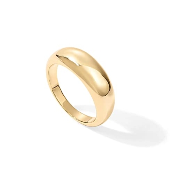 PAVOI 14K Yellow Gold Plated Chunky Dome Ring | Puffy Ring | Size 8