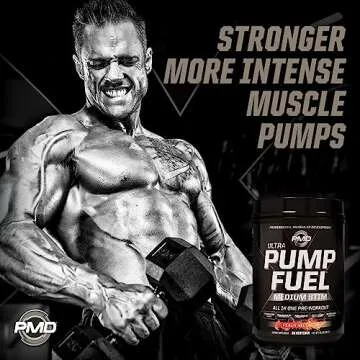 PMD Sports Ultra Pump Fuel - Pre Workout Drink Mix - Energy, Strength, Endurance, Recovery - Complex Carbohydrates and Amino Energy-Peach Nectarine (30 Servings)