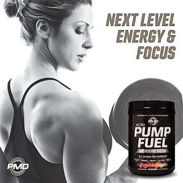 PMD Sports Ultra Pump Fuel - Pre Workout Drink Mix - Energy, Strength, Endurance, Recovery - Complex Carbohydrates and Amino Energy-Peach Nectarine (30 Servings)
