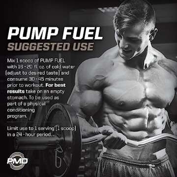 PMD Sports Ultra Pump Fuel - Pre Workout Drink Mix - Energy, Strength, Endurance, Recovery - Complex Carbohydrates and Amino Energy-Peach Nectarine (30 Servings)