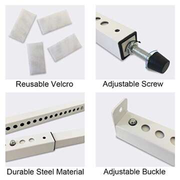 Jeacent Adjustable Window Security Bar, Patio Door Lock - Sturdy Steel, Extends from 15 1/2" to 29 1/2"