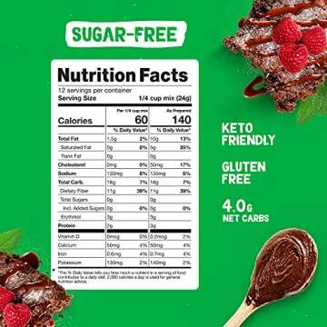 Pyure Organic Chocolate Brownie Mix, Keto Brownie Mix, Sugar Free Chocolate Fudge Low Carb Brownie Mix, Gluten Free Baking Mixes, Vegan Brownie, Keto Snack, 4 Net Carbs, 10 oz