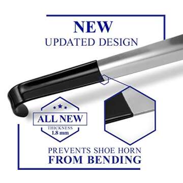 Metal Shoe Horn Long Handle for Seniors, Shoehorn Long-handle, Shoe Horns for Men Long Handle, Long ...